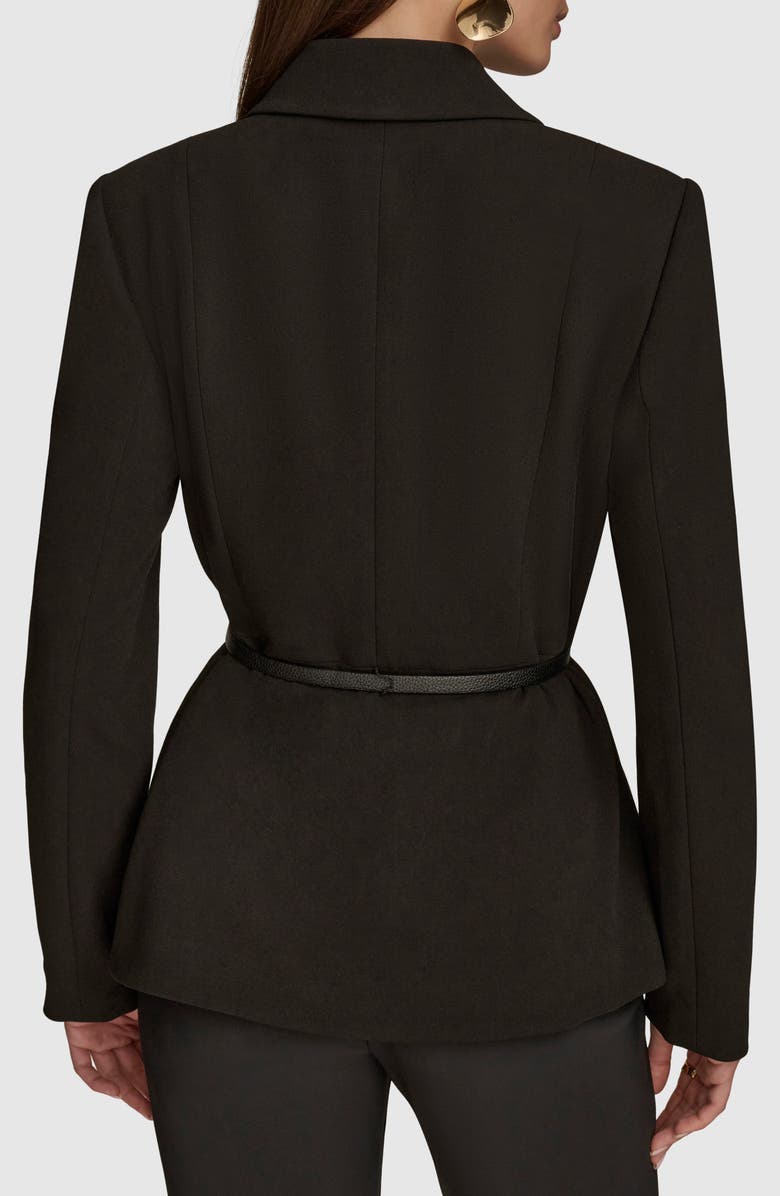 Donna Karan New York Belted Ruffle Detail Crepe Jacket, Alternate, color, 