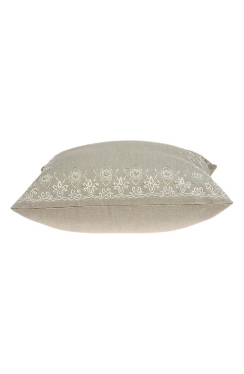 Parkland Collection Embroidered Throw Pillow In Beige