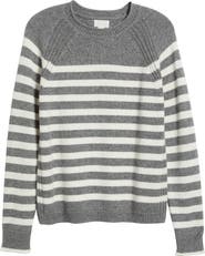 Caslon® Raglan Sleeve Roll Neck Wool & Cotton Sweater