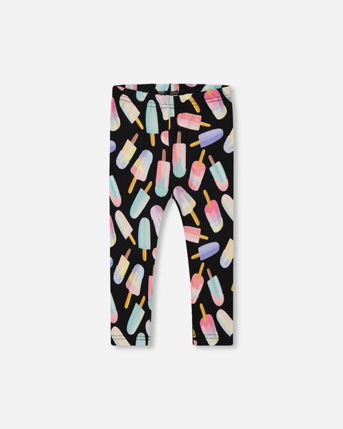 Deux Par Deux Girls' Printed Capri Leggings Ice Lollipops - Little Kid In Multicolored