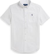 Polo Ralph Lauren Kids' Short Sleeve Cotton Seersucker Button-Down Shirt