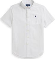 Polo Ralph Lauren Kids' Short Sleeve Cotton Seersucker Button-Down Shirt