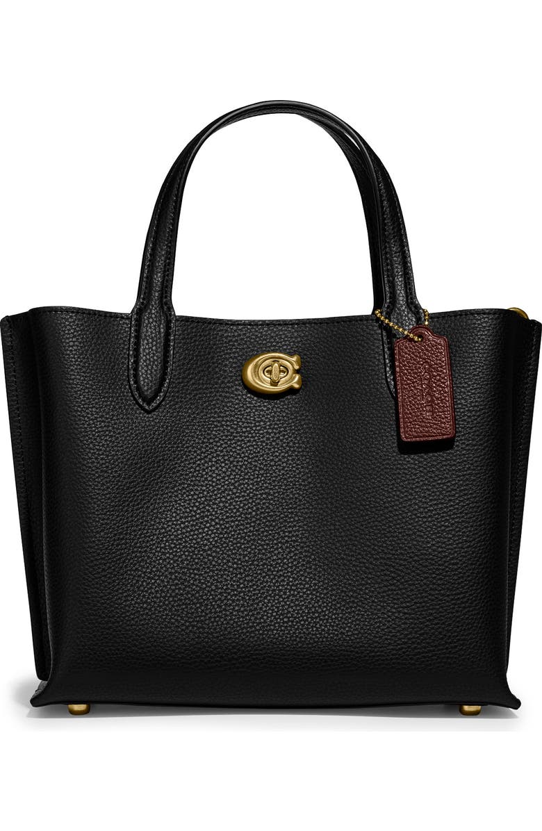 COACH Willow 24 Leather Tote, Main, color,