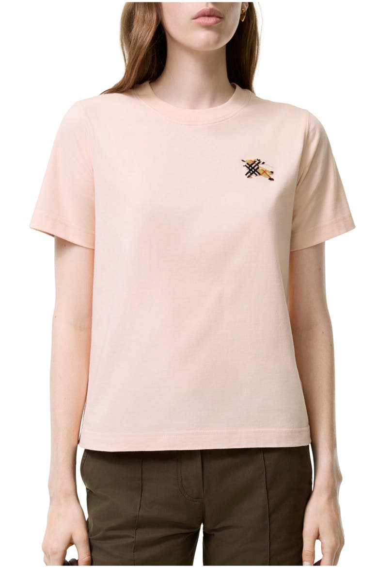 Knight Check Cotton T-shirt, Main, color, Compact pink