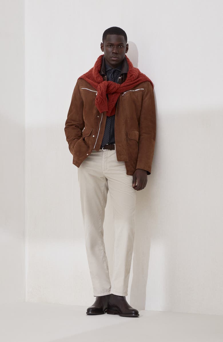 Brunello Cucinelli Corduroy trousers, Alternate, color, Ecru