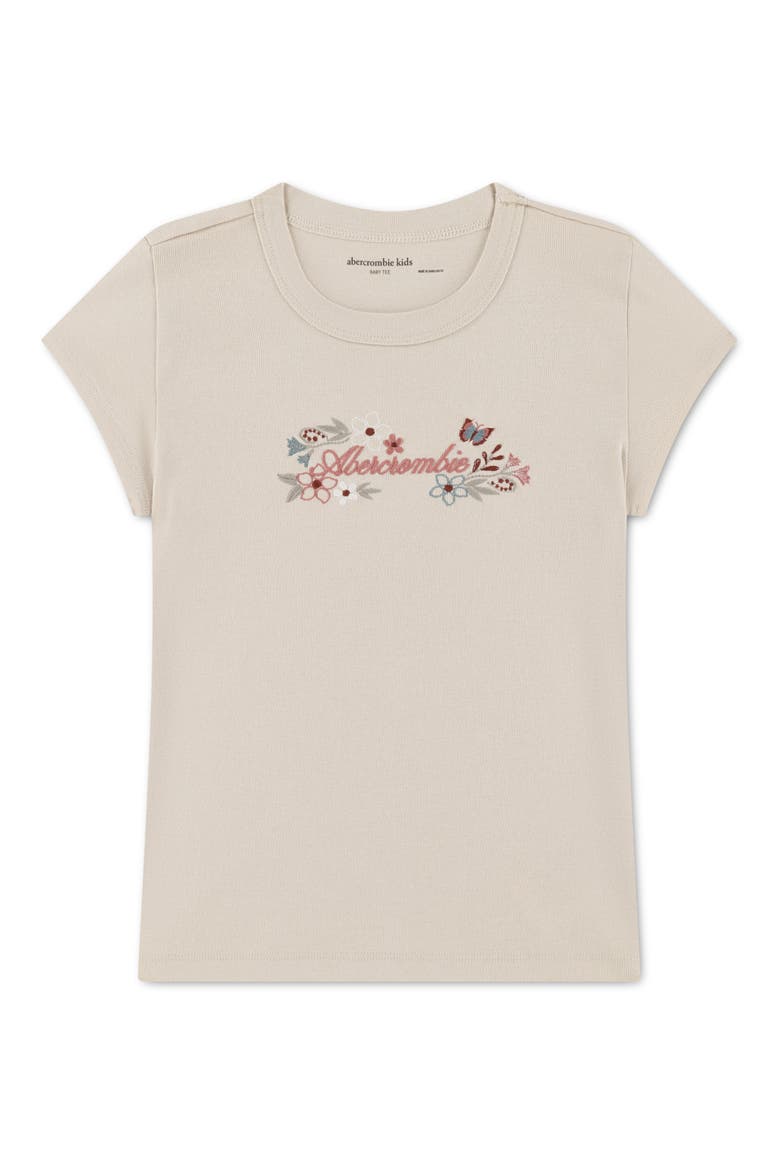 Kids' Floral Logo Raglan, Main, color, OATMEAL