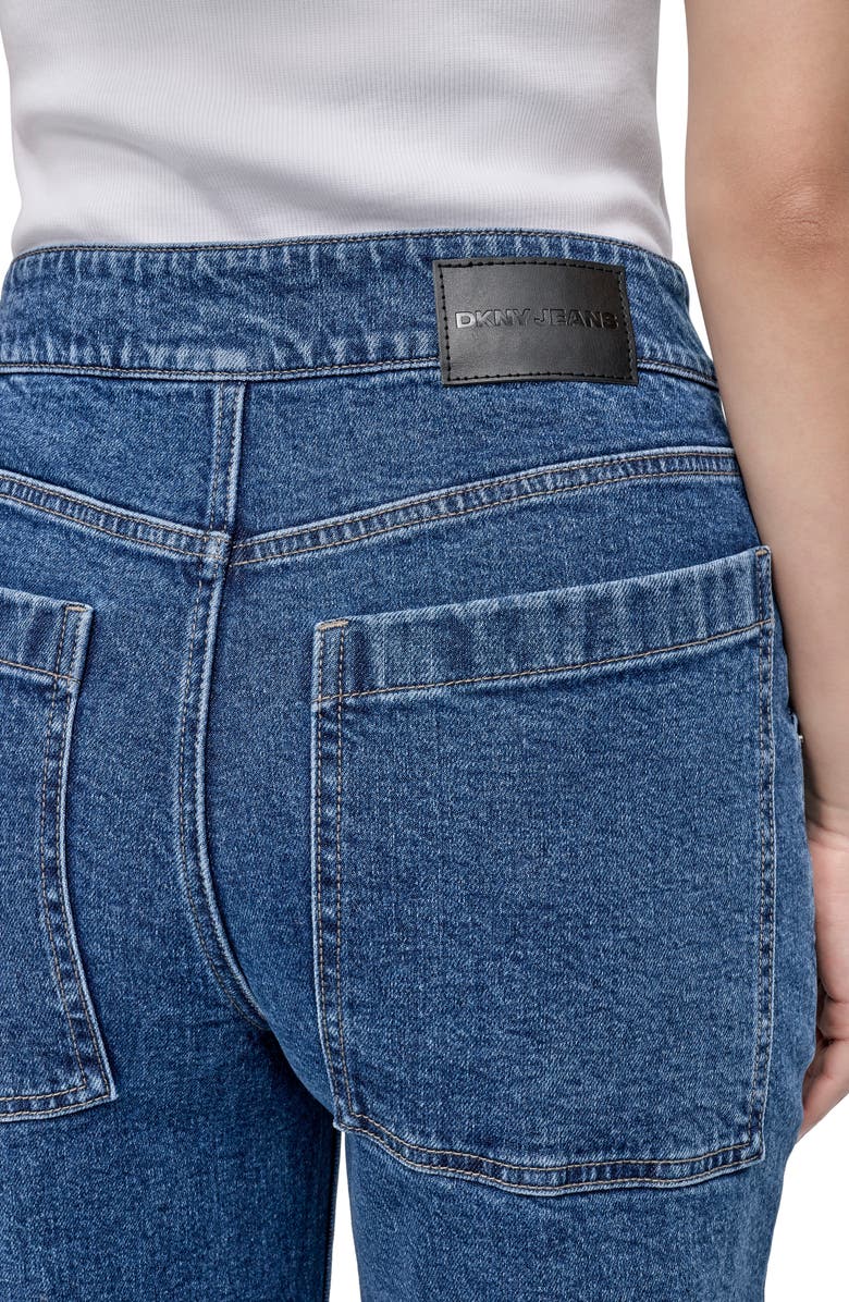 DKNY Jeans High Waist Wide Leg Carpenter Jeans, Alternate, color, Moore