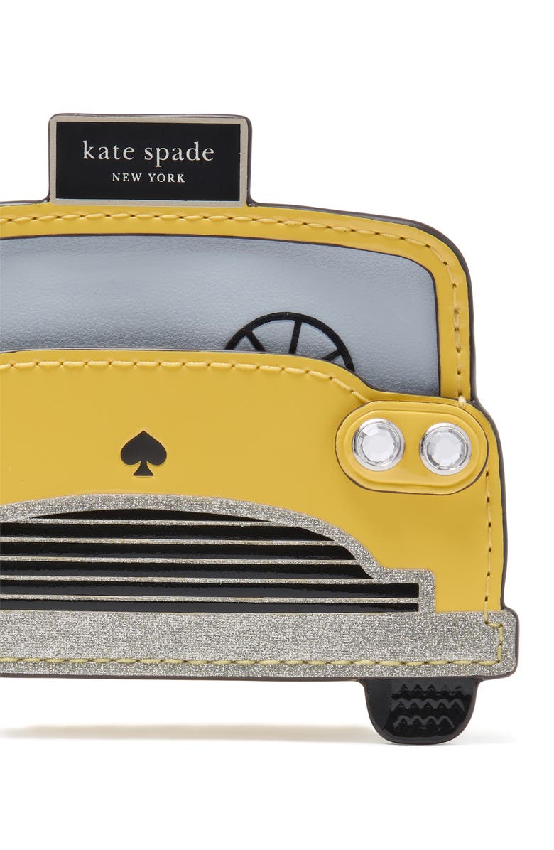 Kate Spade New York hey taxi embellished card case, Alternate, color, 