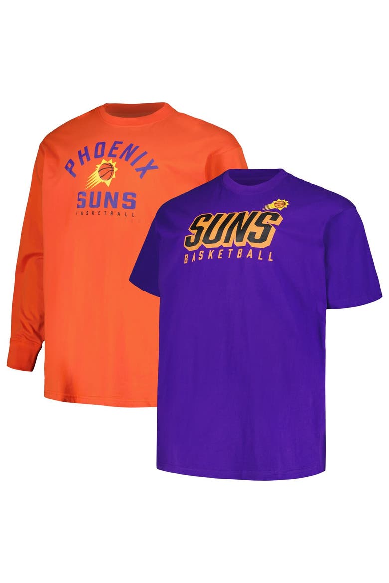 Men's Fanatics Branded Purple/Orange Phoenix Suns Big & Tall Short Sleeve & Long Sleeve T-Shirt Set, Main, color, Purple