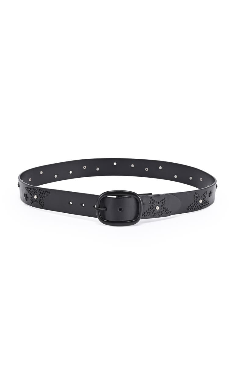 OLD TREND Glory Genuine Leather Star Studded Heritage Belt, Alternate, color, Black