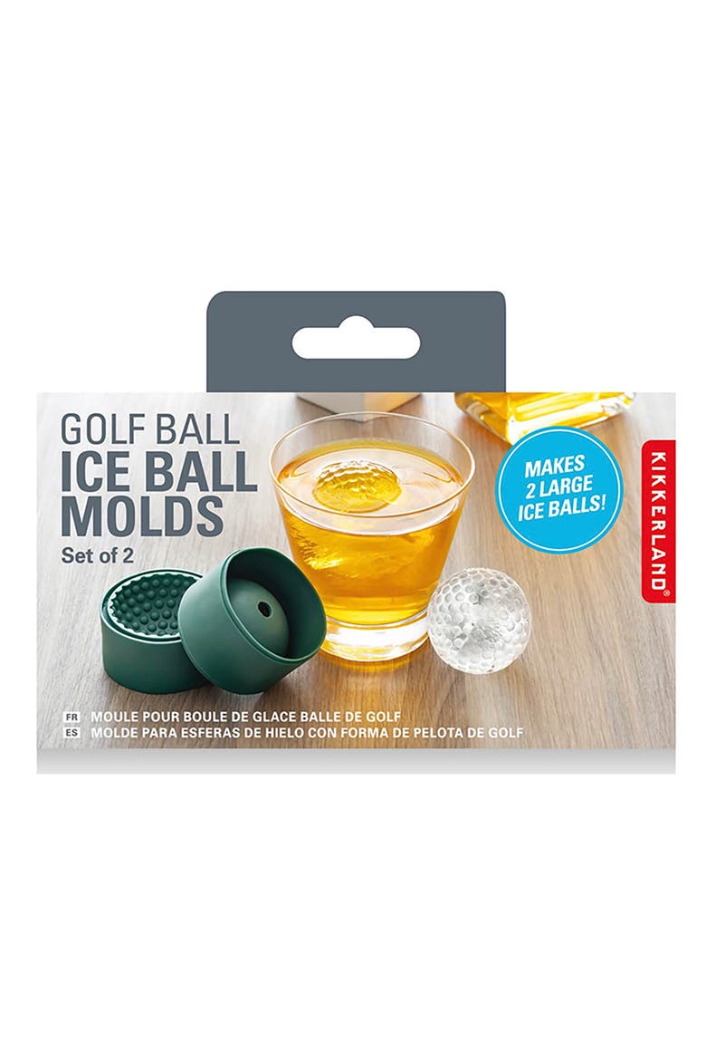 Set of 2 Golf Ball Ice Cube Molds, Alternate, color, GREEN