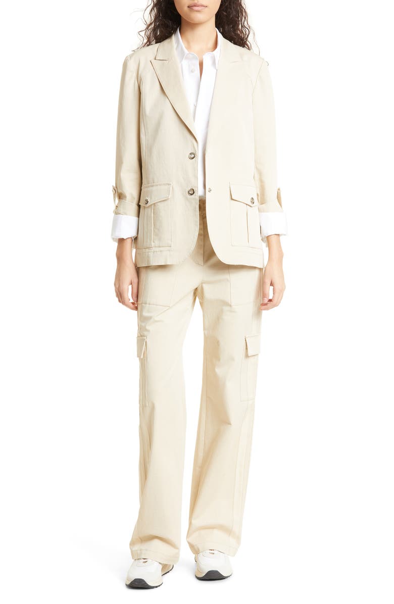 TWP Bell Stretch Cotton Blazer, Alternate, color, Khaki