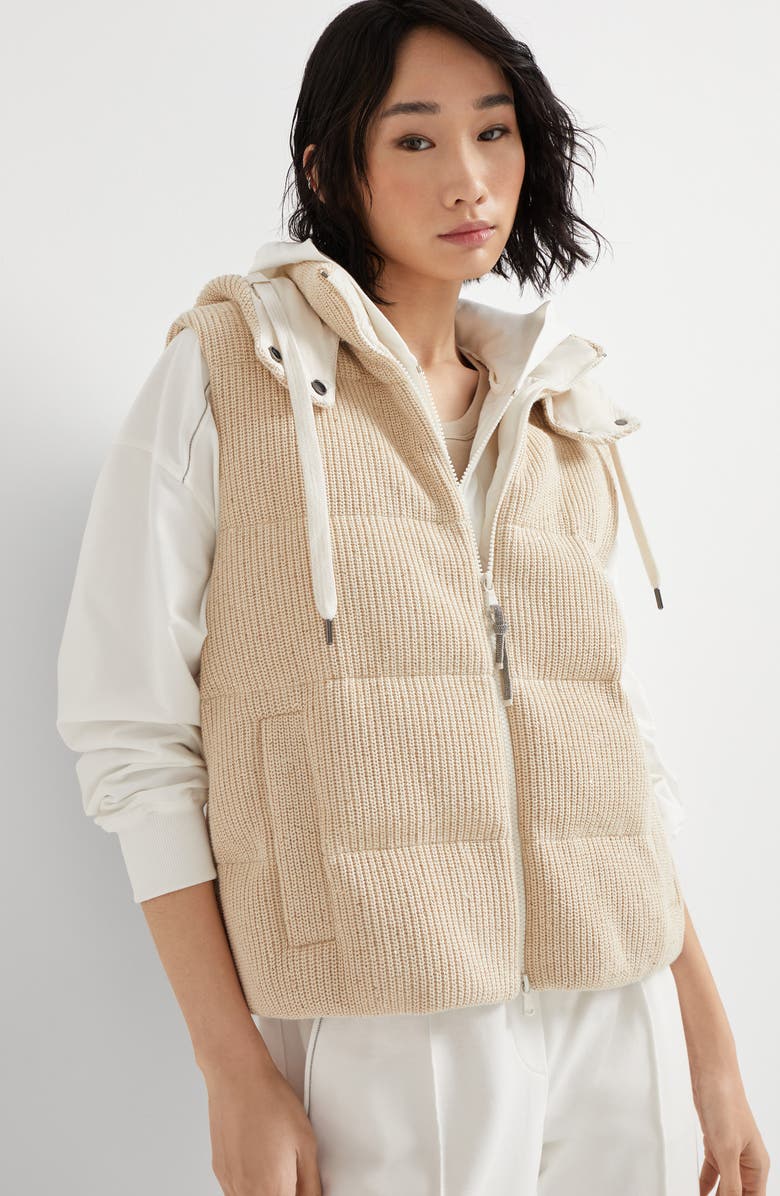 Brunello Cucinelli Knit down vest, Alternate, color, 