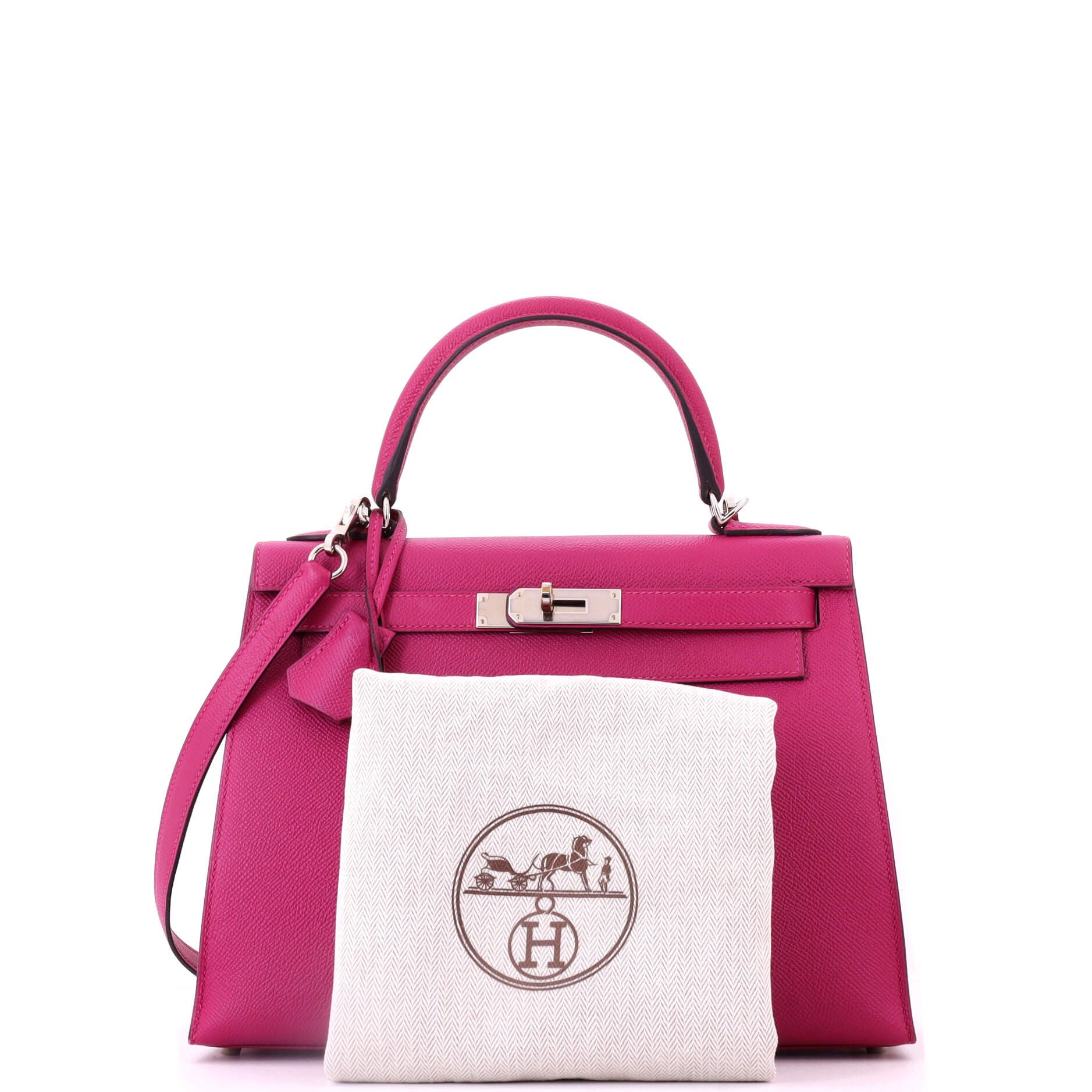 Pre-Owned Hermes Kelly Handbag Pink Epsom with Palladium Hardware 28, Alternate, color, Rose Pourpre