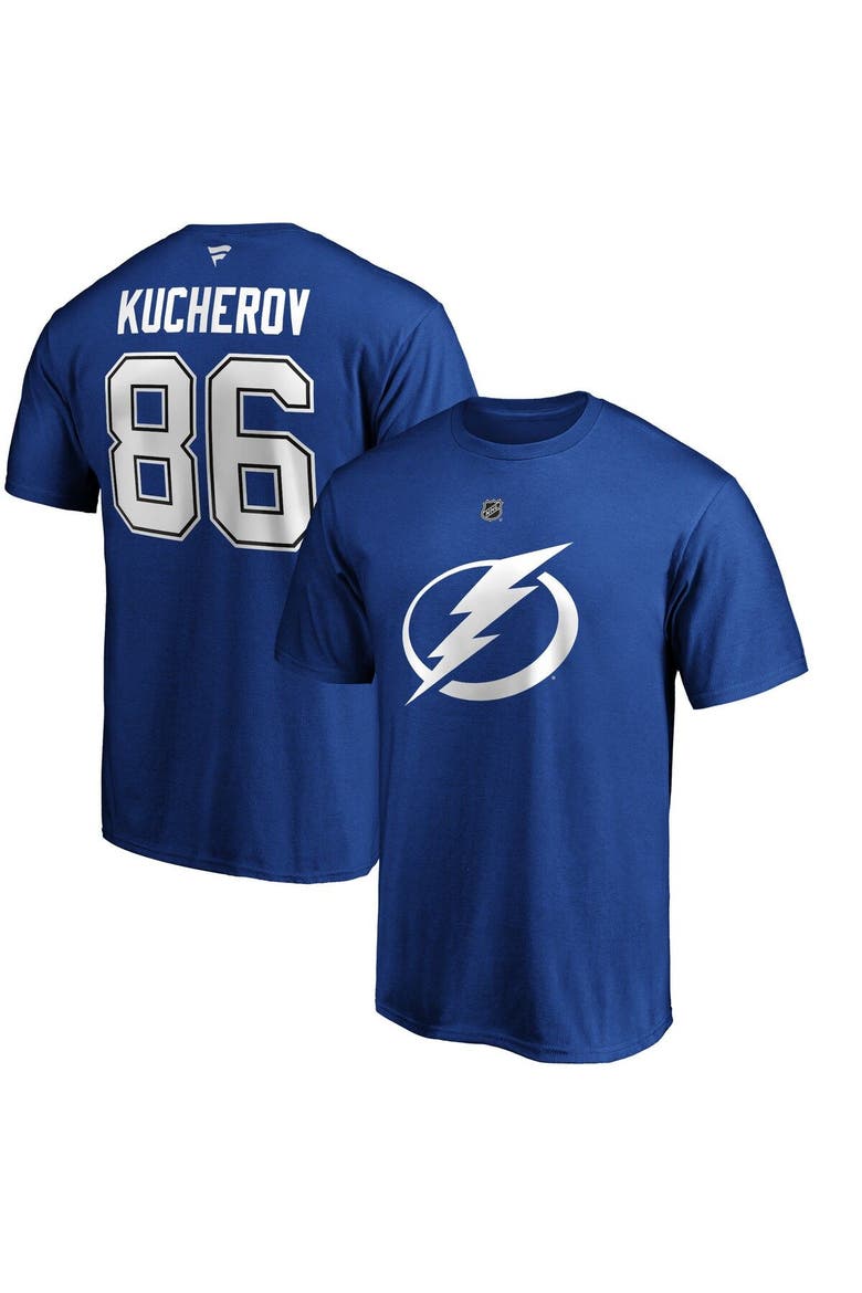 Men's Fanatics Branded Nikita Kucherov Blue Tampa Bay Lightning Team Authentic Stack Name & Number T-Shirt, Alternate, color, Blue
