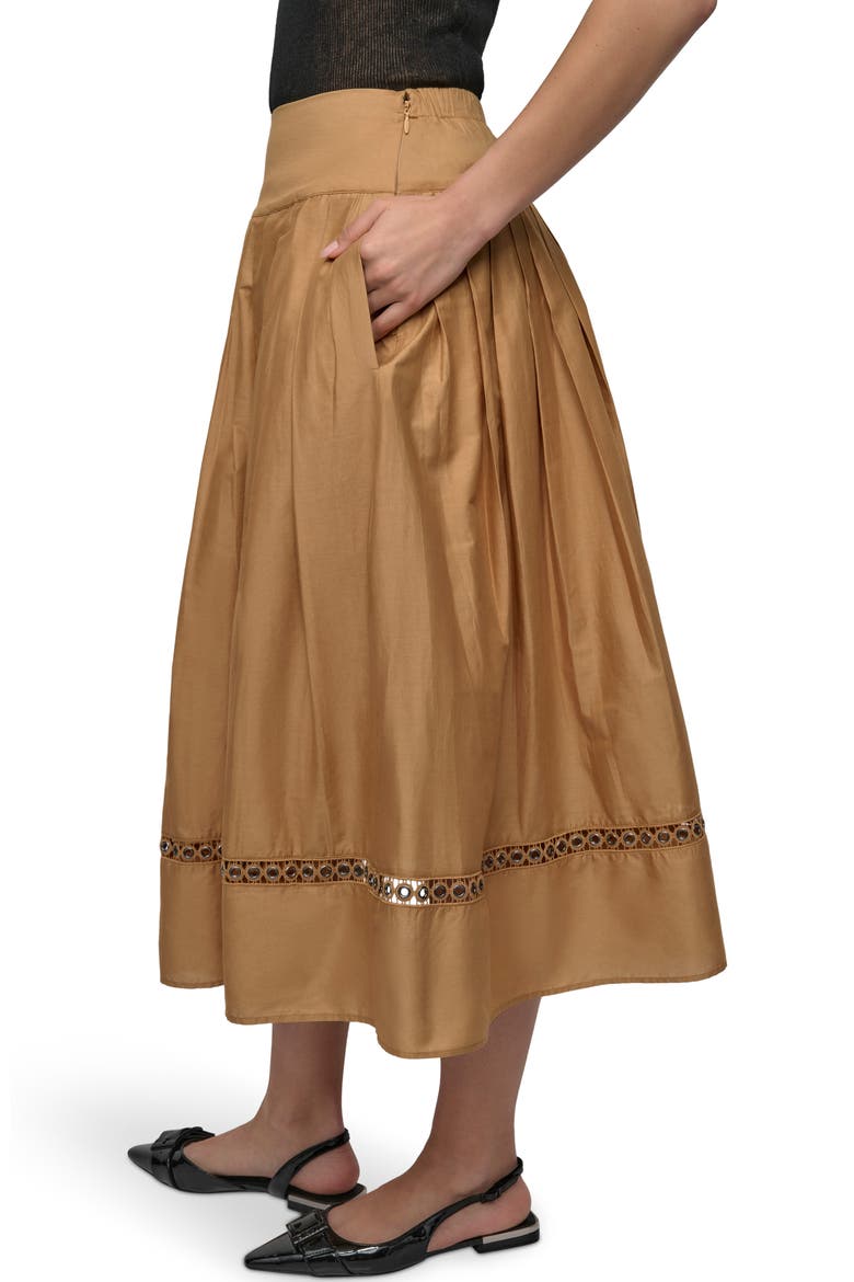 Drop Waist Cotton Voile Skirt, Alternate, color, WHISKEY