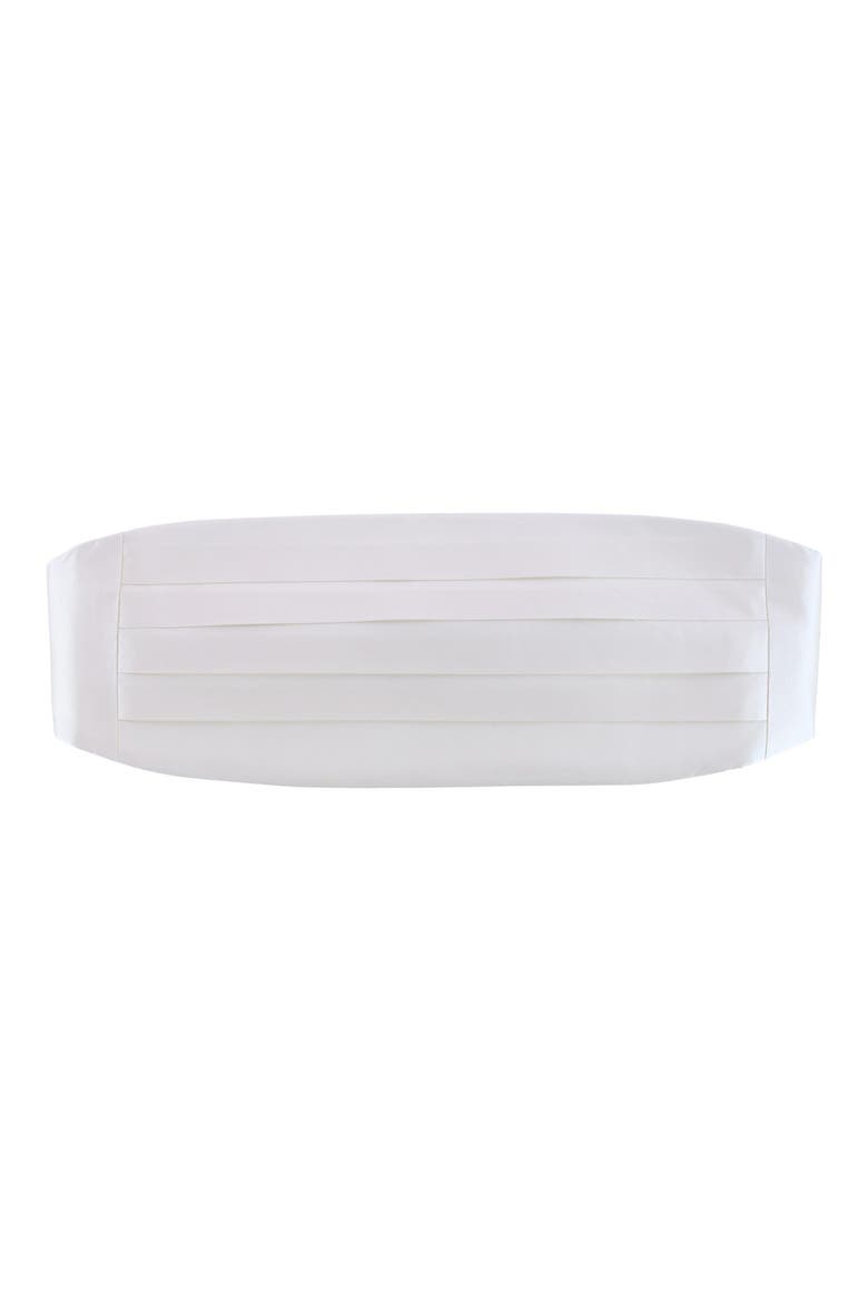 Sutton Solid Silk Cummerbund, Main, color, IVORY