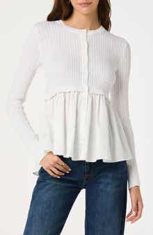Mixed Media Peplum Top