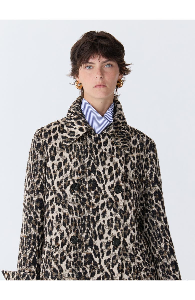 Callas Milano Perry Animal Jaquard Coat, Alternate, color, Natural Multi