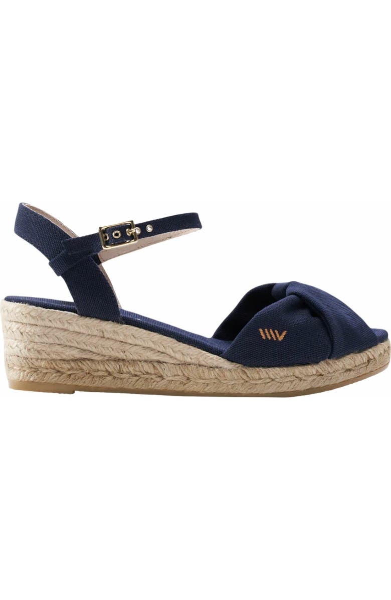VISCATA Farella Canvas Espadrille Sandal Wedges, Main, color, Navy Blue