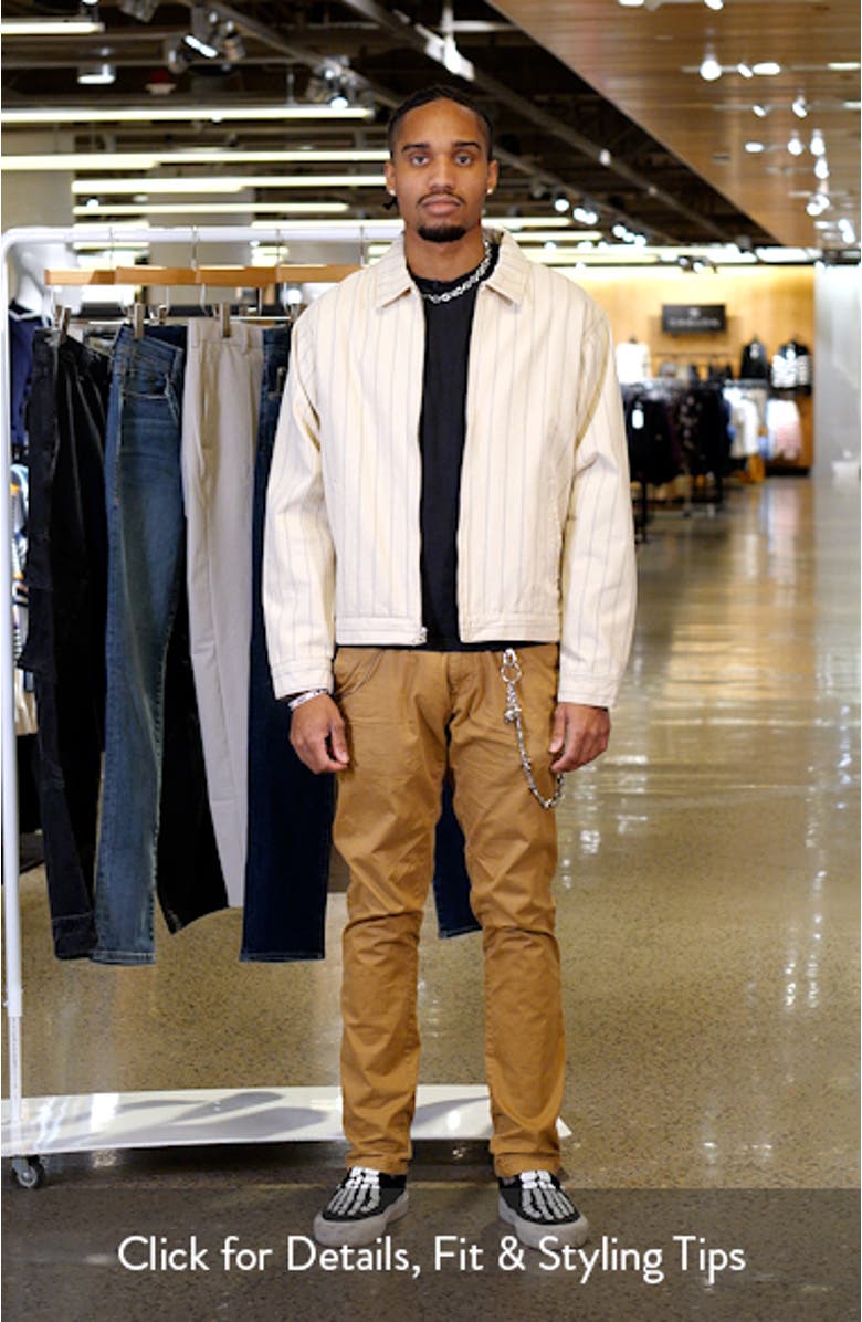 Stripe Cotton Denim Zip Jacket, sales video thumbnail