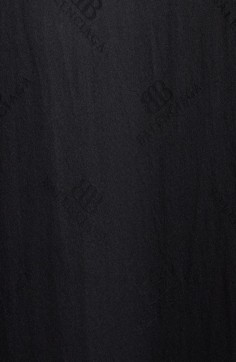 Balenciaga Lace Trim Sleeveless Silk Jacquard Dress, Alternate, color, 