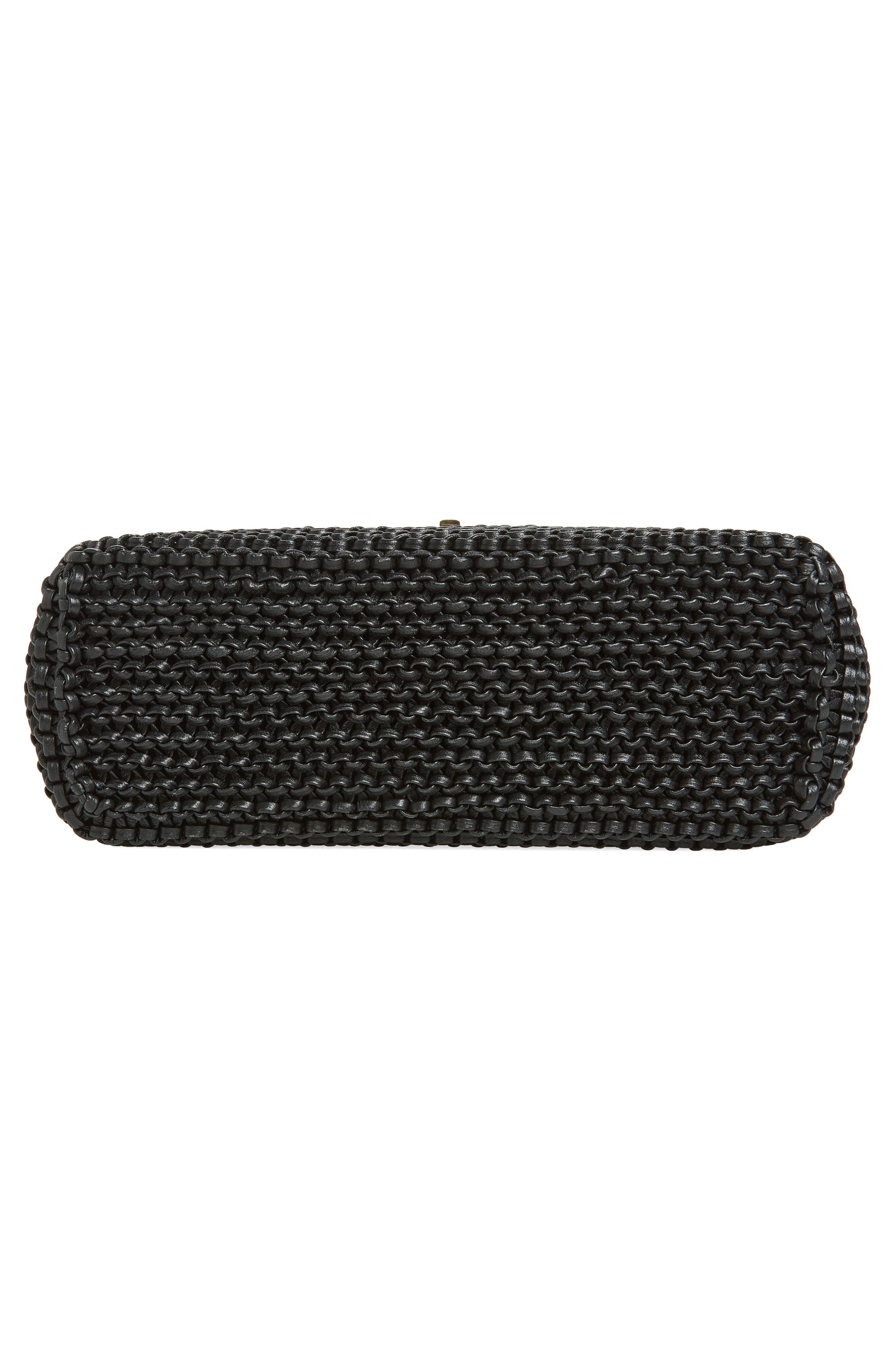 TOTEME Mini T-Lock Knit Leather Clutch, Alternate, color, Black