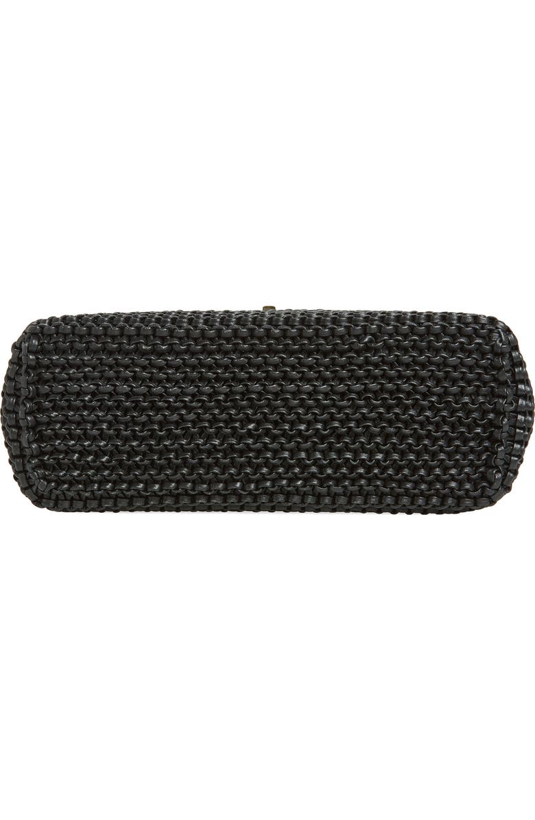 TOTEME Mini T-Lock Knit Leather Clutch, Alternate, color, Black