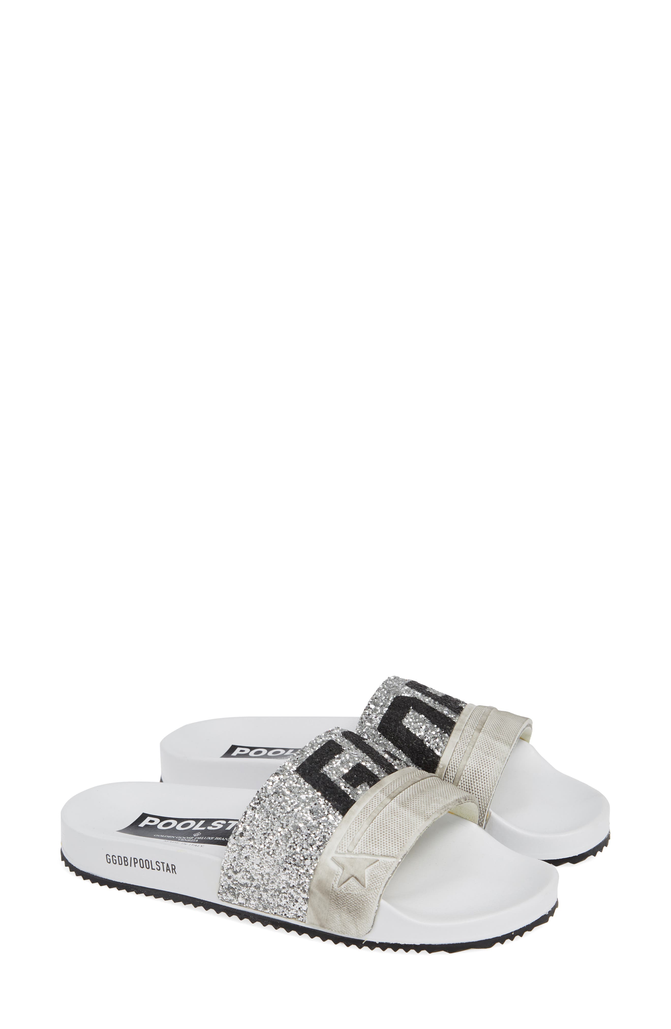 Golden Goose Glitter Poolstar Sport Slide, Alternate, color, 