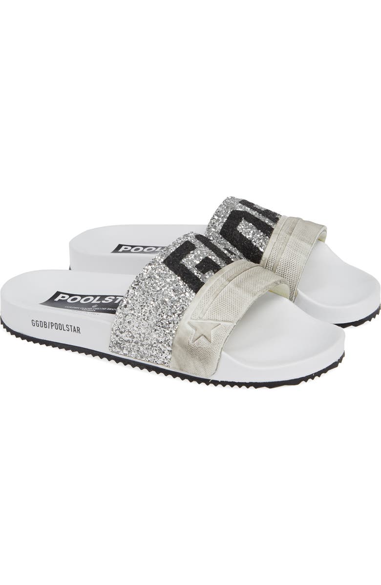 Golden Goose Glitter Poolstar Sport Slide, Alternate, color,