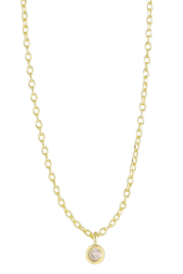Round Cut Diamond Pendant Necklace, Main, color, GOLD