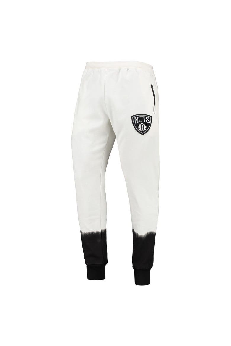 Men's FISSL Oatmeal Brooklyn Nets Double Dribble Tie-Dye Fleece Jogger Pants, Alternate, color, Oatmeal