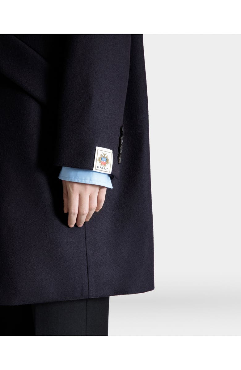 Bally Single-Breasted Midi Coat, Alternate, color, Blue