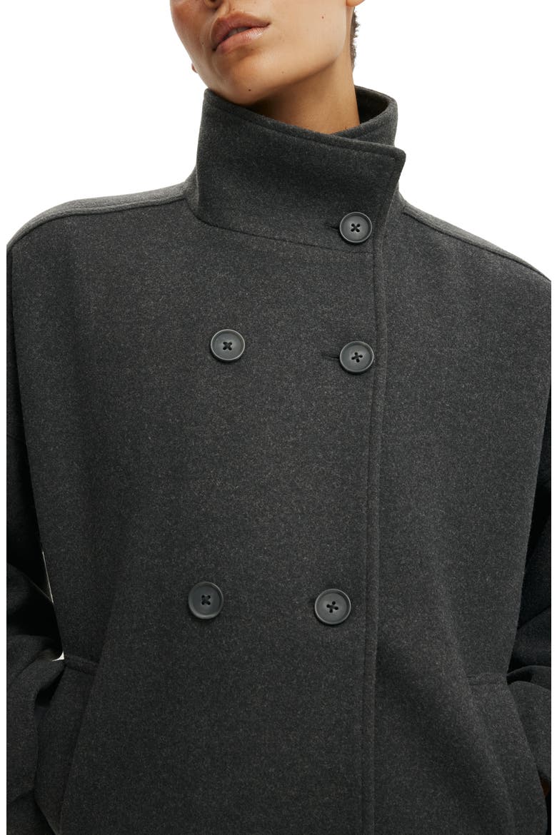 Women's Funnel Neck Coat, Alternate, color, Charcoal