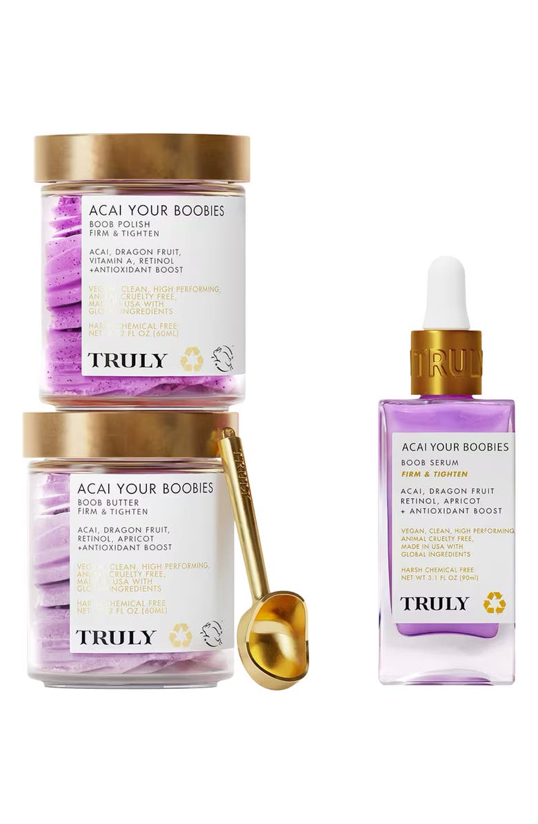 TRULY BEAUTY Acai Your Boobies Skin Care Set $153 Value, Main, color, 