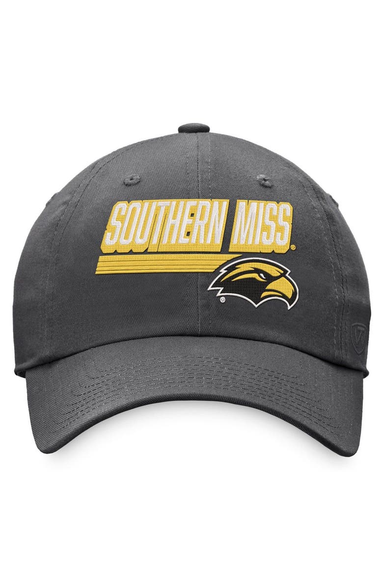 Men's Top of the World Charcoal Southern Miss Golden Eagles Slice Adjustable Hat, Alternate, color, Charcoal