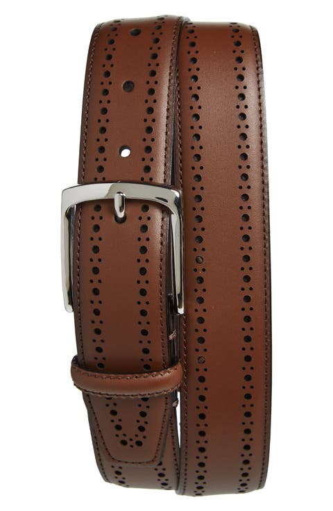 Manistee Brogued Leather Belt