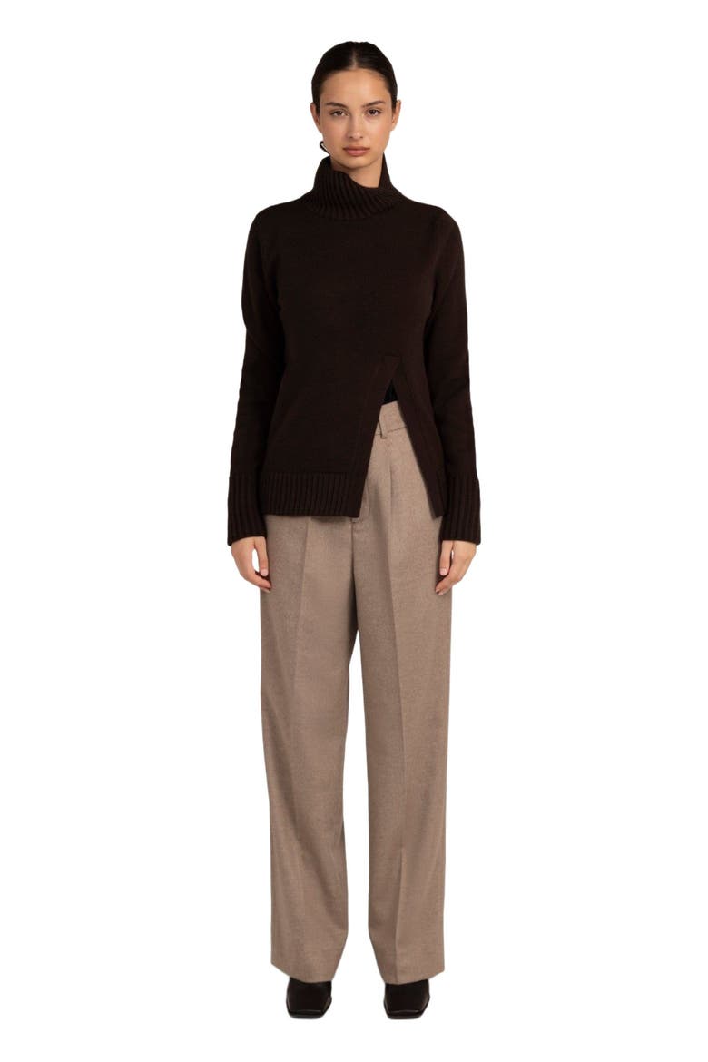 Cut-Out Cashmere Turtleneck, Main, color, wren