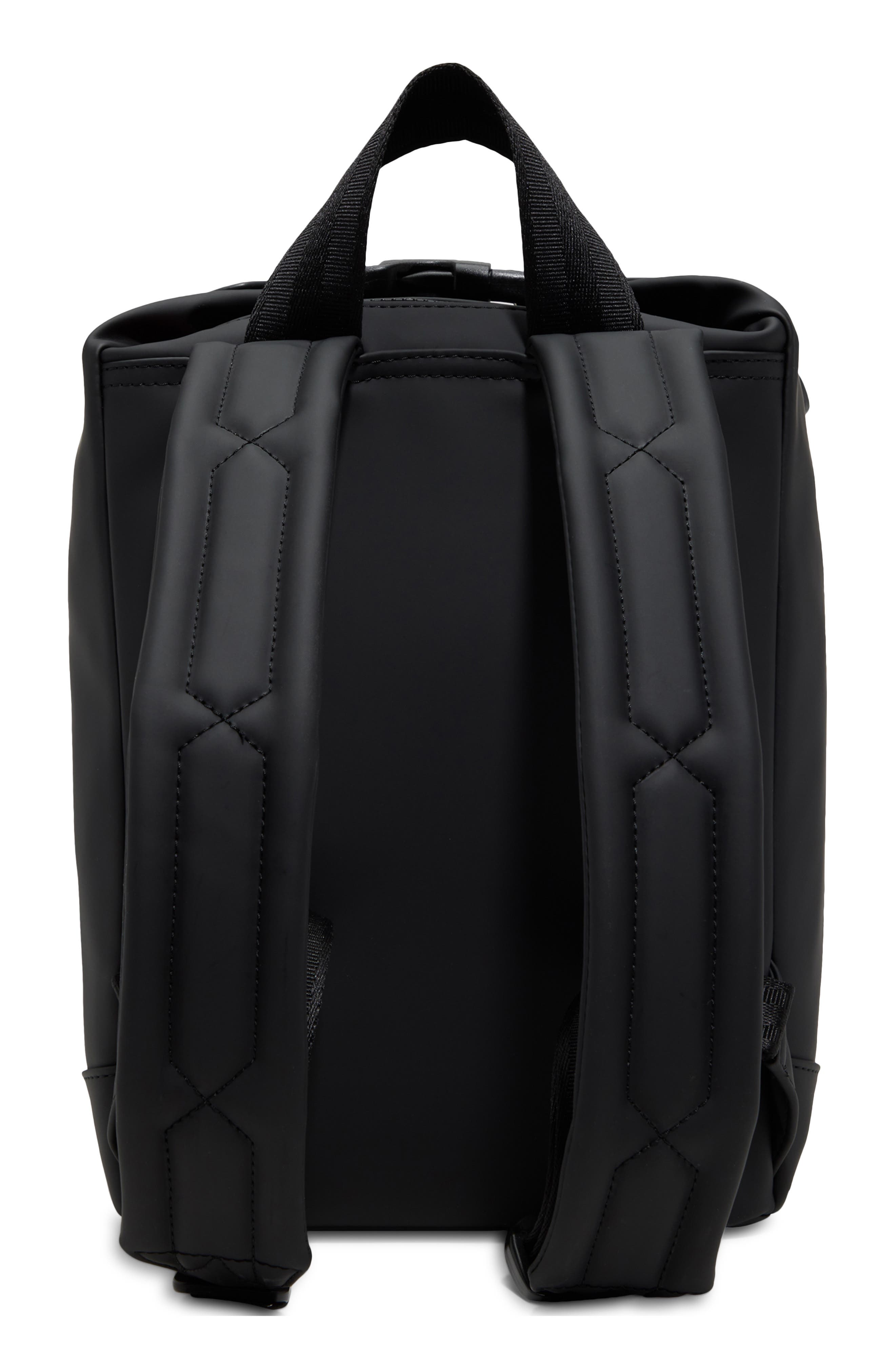 Mini Top Clip Faux Leather Backpack, Alternate, color, BLACK