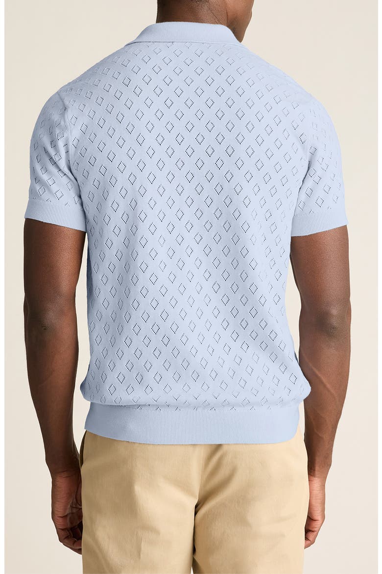 Johnny Collar Pointelle Knit Polo, Alternate, color, BABY BLUE