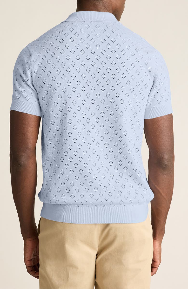 Bonobos Johnny Collar Pointelle Knit Polo, Alternate, color, Baby Blue