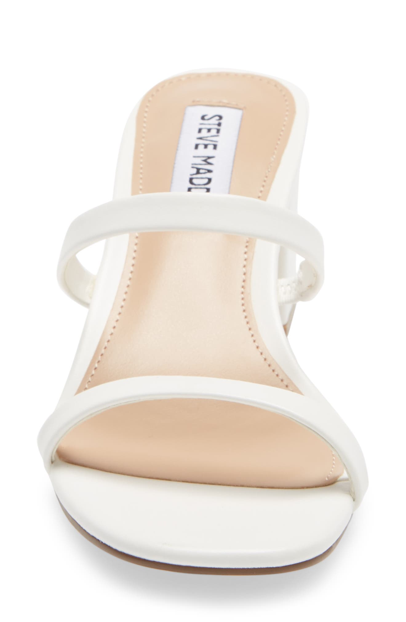 Issy Block Heel Slide Sandal, Alternate, color, WHITE