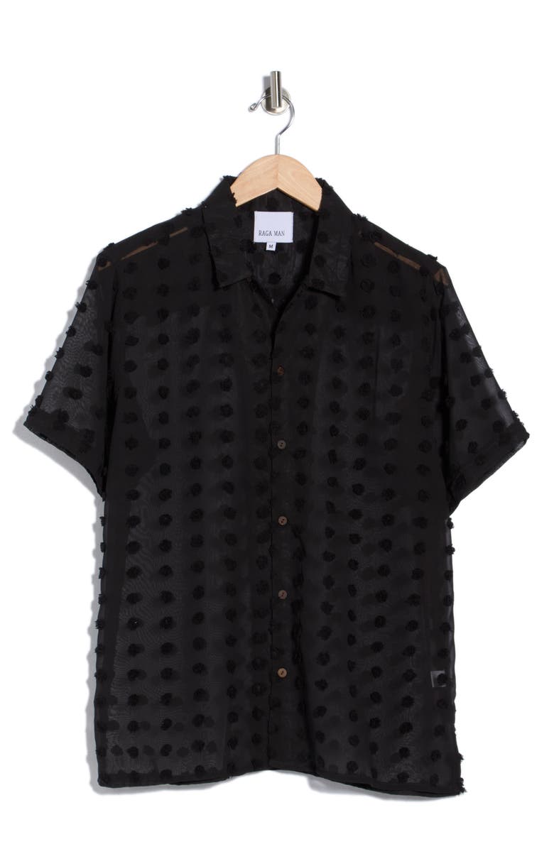 Raga Man Kabir Swiss Dot Button-Up Shirt, Alternate, color,