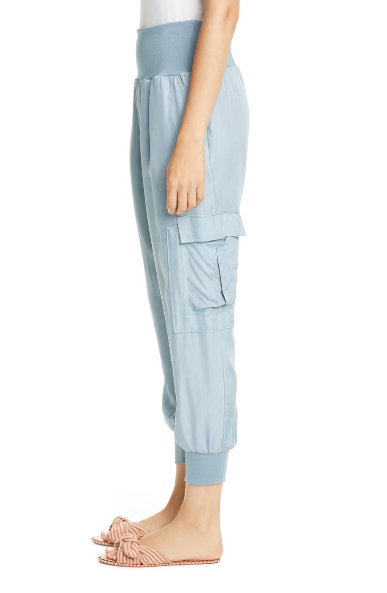 Cinq à Sept Giles Cupro Crop Cargo Joggers, Alternate, color, Clyd