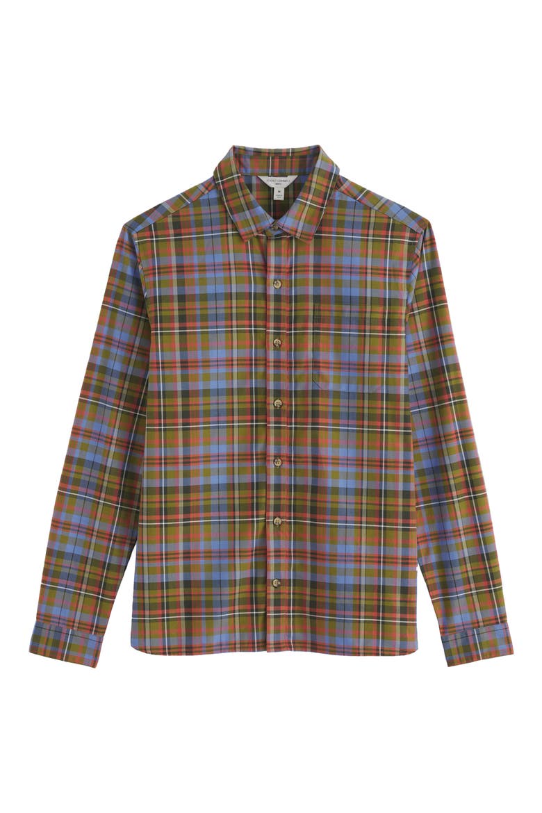 Goosander Plaid Organic Cotton Twill Button-Up Shirt, Alternate, color, AMANITA MULTI