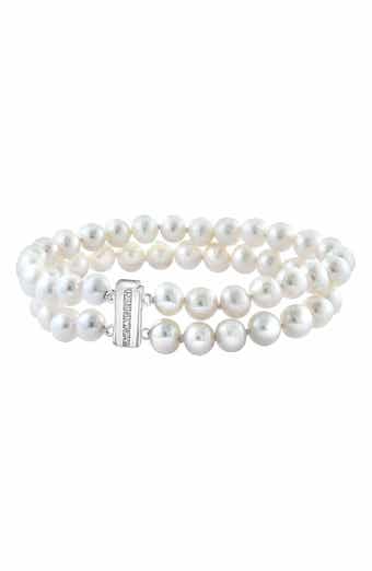 EFFY Sterling Silver 1.3-7.3mm Cultured Freshwater Pearl & White Topaz Bracelet