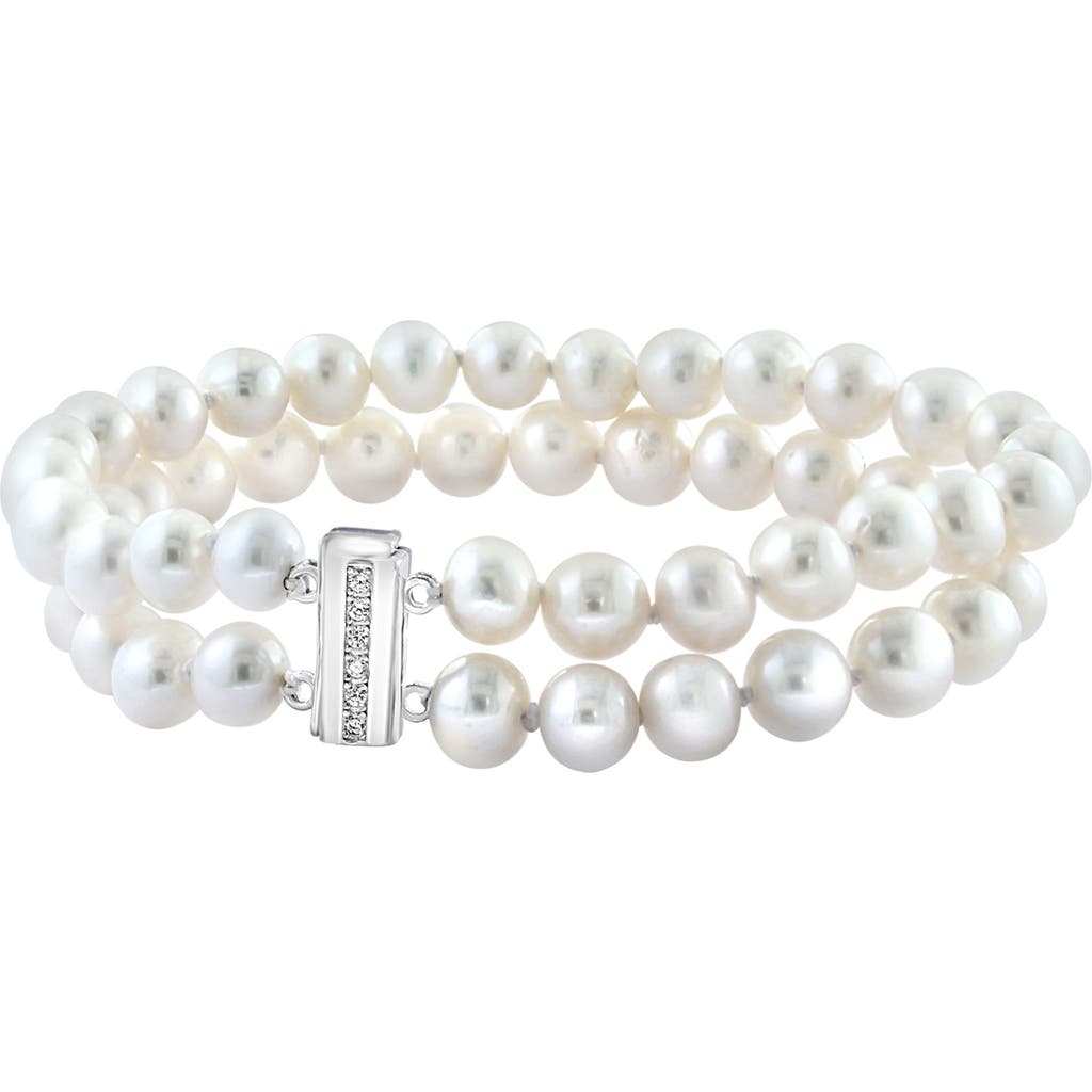 Effy Sterling Silver 1.3-7.3mm Cultured Freshwater Pearl & White Topaz Bracelet