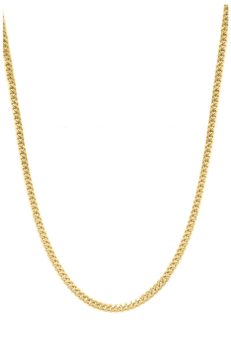 Gold Plated 925 Sterling Silver Curb Chain Necklace, Main, color, Sterling Silver