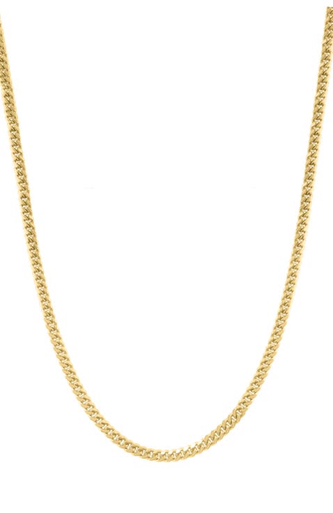 Gold Plated 925 Sterling Silver Curb Chain Necklace