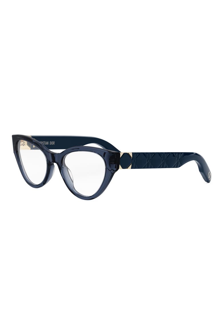 Lady 95.22 O B1I 52mm Cat Eye Optical Glasses, Alternate, color, SHINY BLUE